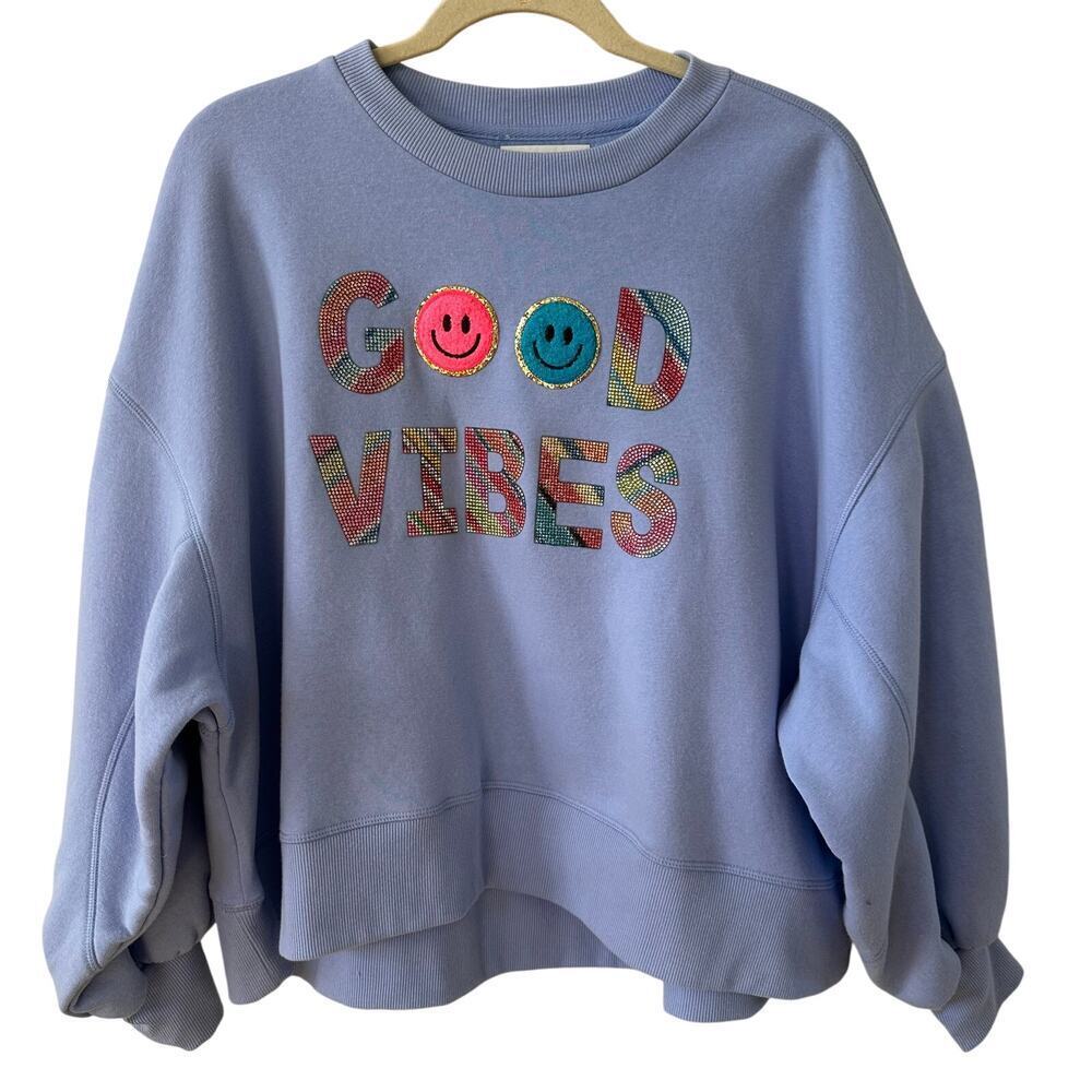 Judith March Blue Good Vibes Sweater